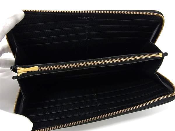 BALENCIAGA バレンシアガ 財布 BBロゴ 601390 ブラック レザー ユニセックス ラウンドファスナー 長財布 ゴールド金具