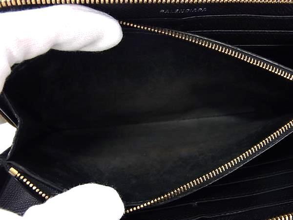 BALENCIAGA バレンシアガ 財布 BBロゴ 601390 ブラック レザー ユニセックス ラウンドファスナー 長財布 ゴールド金具