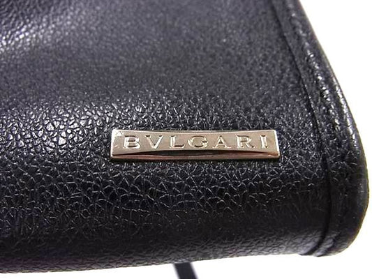 BVLGARI ブルガリ ショルダーバッグ ブラック レザー ユニセックス シルバー金具