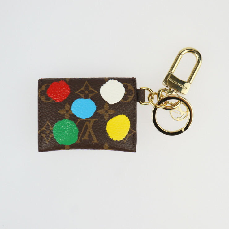 超美品 LOUIS VUITTON ルイ ヴィトン ポルト クレ キリガミ YK 草間彌生 コラボ キーホルダー M01209 モノグラムキャンバス ブラウン マルチカラー ゴールド金具 キーリング バッグチャーム ビトン