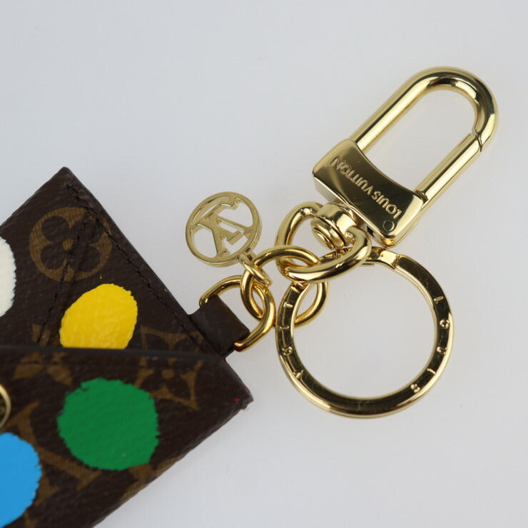 超美品 LOUIS VUITTON ルイ ヴィトン ポルト クレ キリガミ YK 草間彌生 コラボ キーホルダー M01209 モノグラムキャンバス ブラウン マルチカラー ゴールド金具 キーリング バッグチャーム ビトン