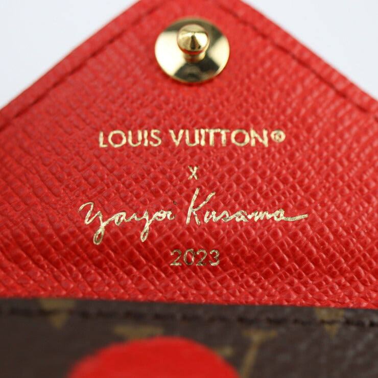 超美品 LOUIS VUITTON ルイ ヴィトン ポルト クレ キリガミ YK 草間彌生 コラボ キーホルダー M01209 モノグラムキャンバス ブラウン マルチカラー ゴールド金具 キーリング バッグチャーム ビトン