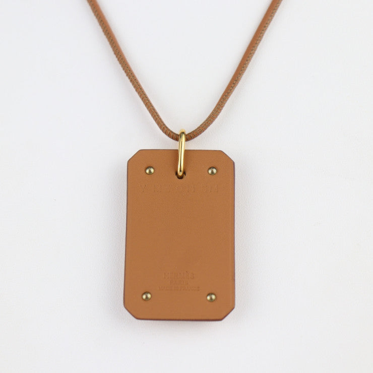 美品 HERMES エルメス アス ドゥ クール GM ネックレス - ヴォースイフト GOLD ブラウン系 ゴールド金具 ペンダント Y刻印
