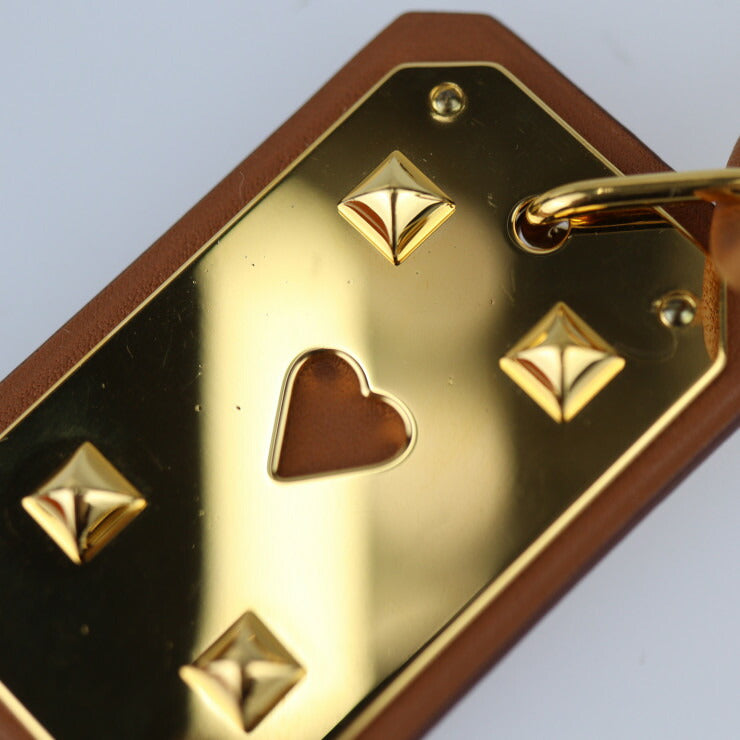 美品 HERMES エルメス アス ドゥ クール GM ネックレス - ヴォースイフト GOLD ブラウン系 ゴールド金具 ペンダント Y刻印