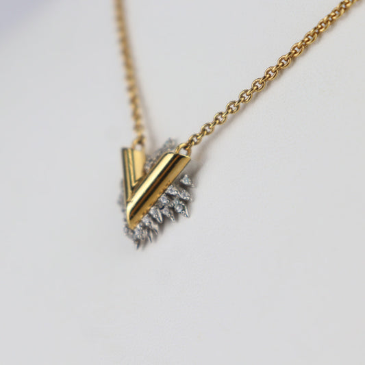 LOUIS VUITTON ルイ ヴィトン コリエ・グローリーV ネックレス M00366 メタル ラインストーン ゴールド シルバー ビトン