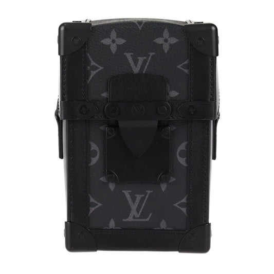 美品 LOUIS VUITTON ルイ ヴィトン ヴェルティカル トランク・ウェアラブル ウォレット ショルダーバッグ M82077 レザー ブラック グレー クロスボディバッグ ポシェット