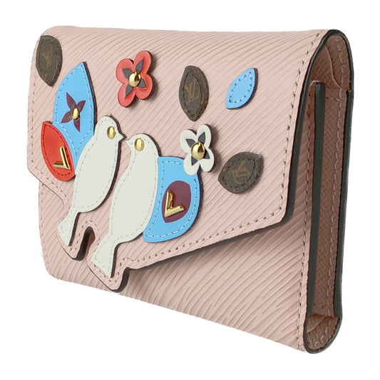 超美品 LOUIS VUITTON ルイヴィトン 三つ折り財布 ポルトフォイユ ヴィクトリーヌ M62615 ROSE BALLERINE エピ レディース 鳥モチーフ