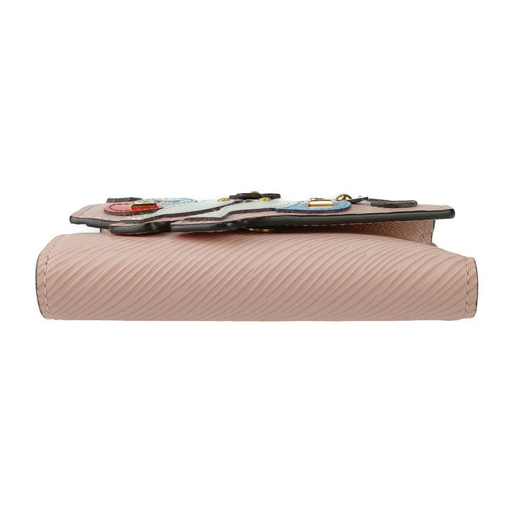 超美品 LOUIS VUITTON ルイヴィトン 三つ折り財布 ポルトフォイユ ヴィクトリーヌ M62615 ROSE BALLERINE エピ レディース 鳥モチーフ