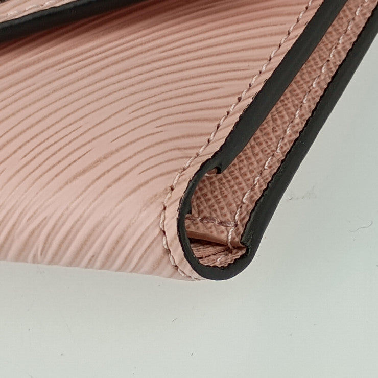 超美品 LOUIS VUITTON ルイヴィトン 三つ折り財布 ポルトフォイユ ヴィクトリーヌ M62615 ROSE BALLERINE エピ レディース 鳥モチーフ