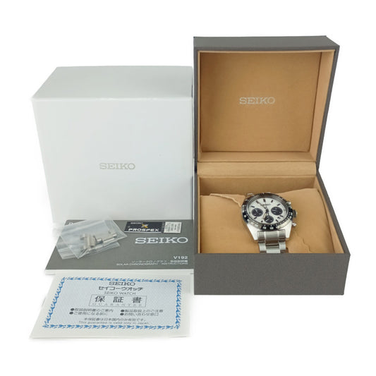 SEIKO セイコー 腕時計 プロスペックス スピードタイマー ソーラークロノグラフ SBDL085 / V192-0AF0 シルバー ホワイト文字盤 ステンレス メンズ アナログ 美品
