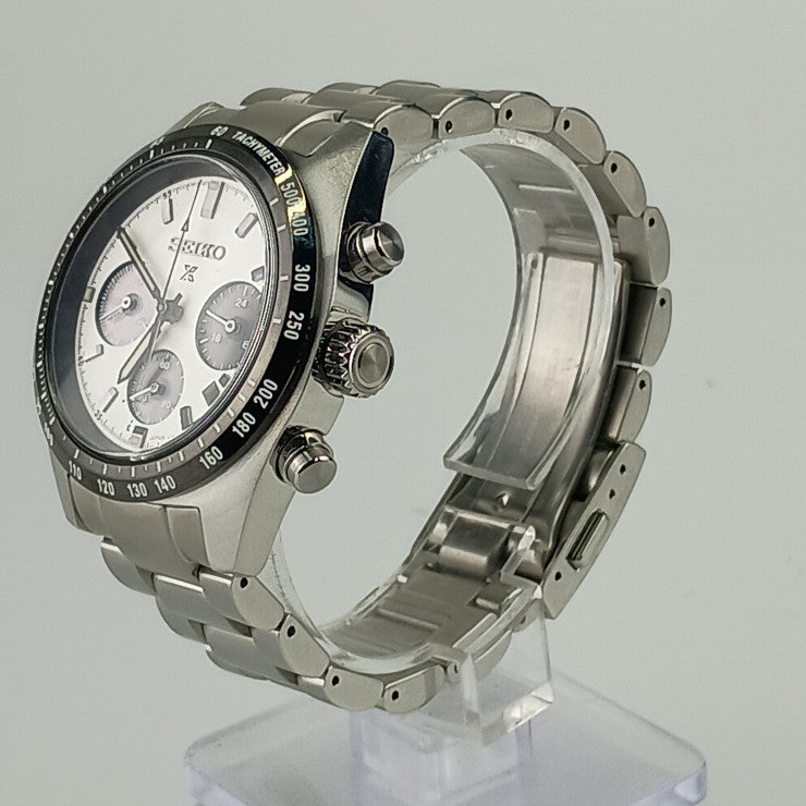 SEIKO セイコー 腕時計 プロスペックス スピードタイマー ソーラークロノグラフ SBDL085 / V192-0AF0 シルバー ホワイト文字盤 ステンレス メンズ アナログ 美品