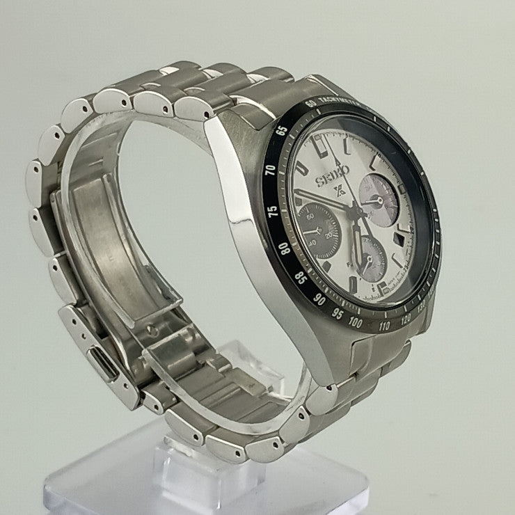 SEIKO セイコー 腕時計 プロスペックス スピードタイマー ソーラークロノグラフ SBDL085 / V192-0AF0 シルバー ホワイト文字盤 ステンレス メンズ アナログ 美品