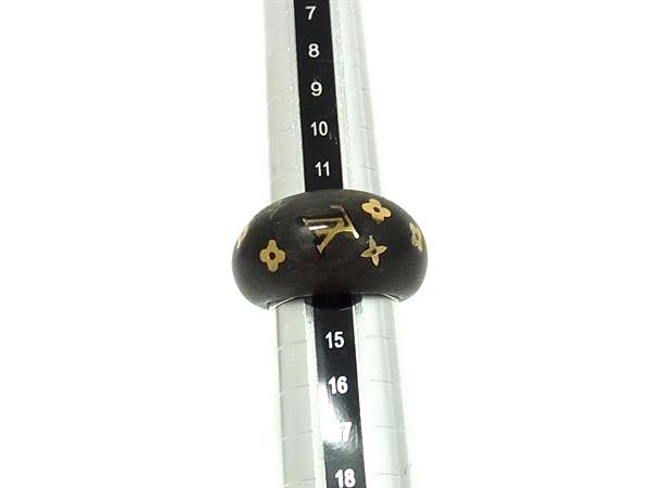 LOUIS VUITTON ルイ ヴィトン 指輪 バーグ・シルヴァニア M65935 ブラウン ゴールド ウッド レディース