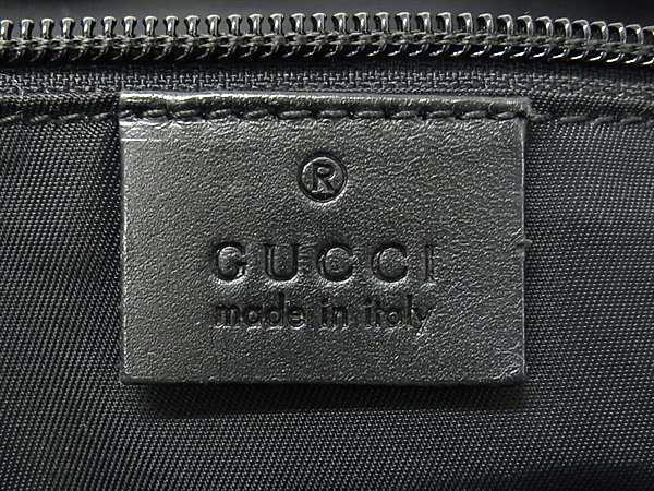 美品 GUCCI グッチ ショルダーバッグ シェリーライン メッセンジャーバッグ 337074 ブラック テクノキャンバス レザー メンズ クロスボディバッグ