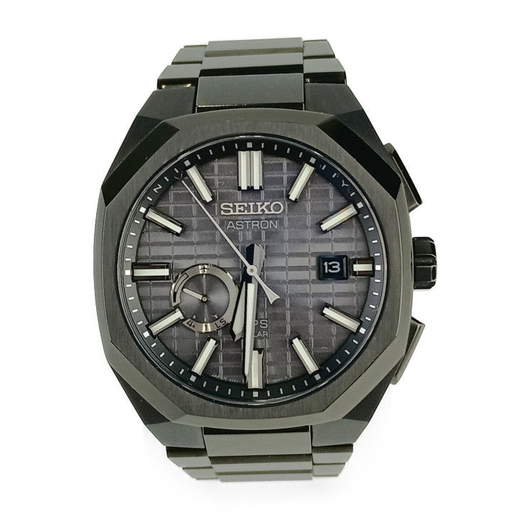 超美品 SEIKO セイコー 腕時計 アストロンネクスターシリーズ 3X62-0AA0/SBXD015 ブラック文字盤 TI TI メンズ ソーラーGPS衛星電波