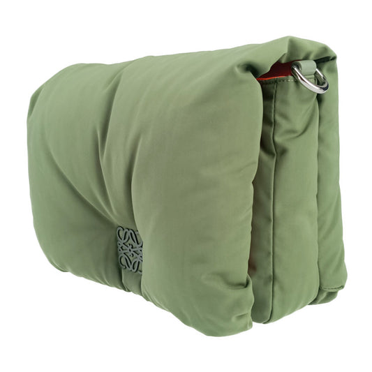 美品 LOEWE ロエベ ショルダーバッグ/クロスボディバッグ GOYA PUFFER ゴヤ パファー B896G22 カーキ オレンジ ナイロン ユニセックス シルバー金具