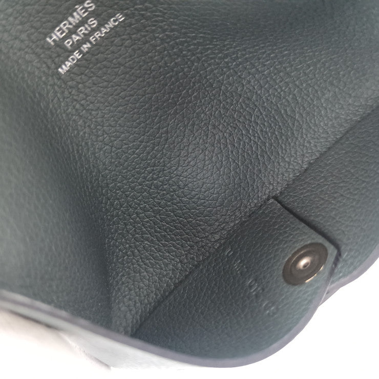 超美品 HERMES エルメス カードケース カルヴィ - ヴェールアマンド(グレー系) エヴァーカラー ユニセックス 名刺入れ