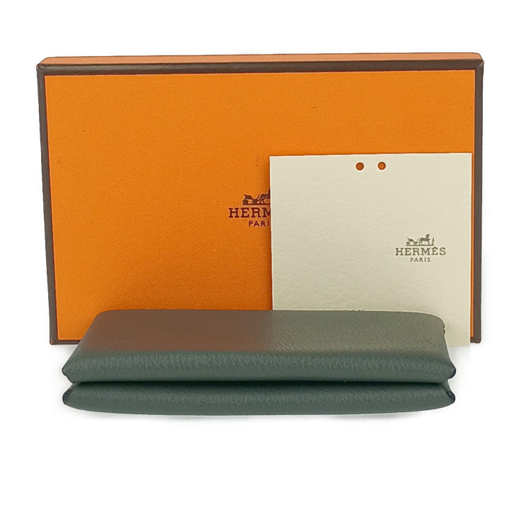 超美品 HERMES エルメス カードケース カルヴィ - ヴェールアマンド(グレー系) エヴァーカラー ユニセックス 名刺入れ