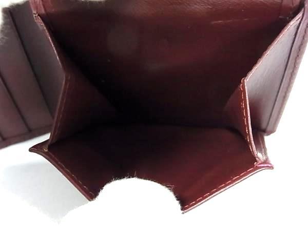 Cartier カルティエ 財布 マスト ドゥ カルティエ 二つ折り財布 L3000165 ボルドー系 レザー ユニセックス ゴールド金具