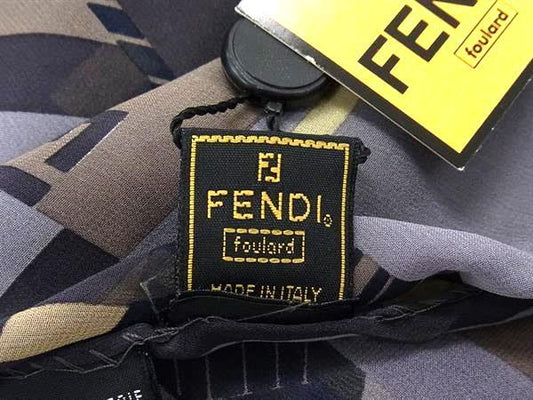 FENDI フェンディ マフラー ストール - ブラウン系×マルチカラー シルク100% レディース シフォンスカーフ 新古未使用展示品