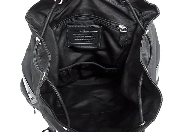 COACH コーチ バックパック トレック パック F71884 ブラック ナイロン メンズ シルバー金具 美品