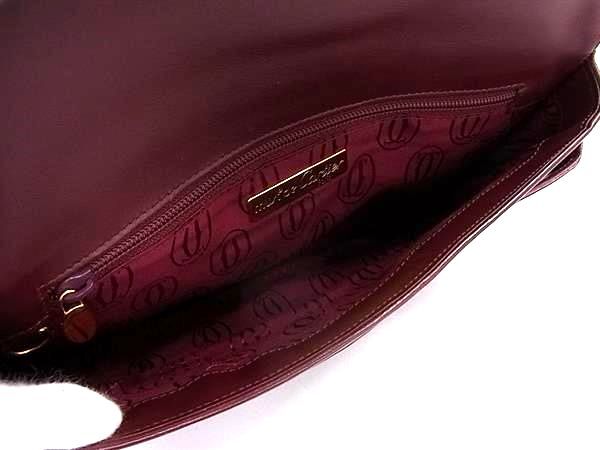 Cartier カルティエ クラッチバッグ マストライン ボルドー系 レザー レディース ゴールド金具