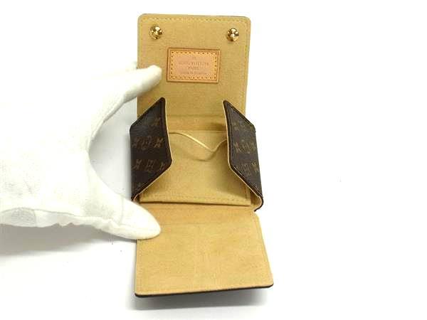 LOUIS VUITTON ルイヴィトン ジュエリーケース ポーチ モノグラム ブラウン PVC レザー ユニセックス 美品