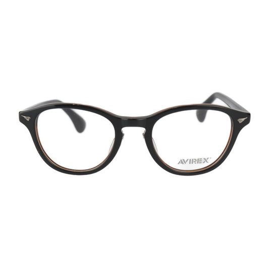 新古未使用展示品 AVIREX アヴィレックス 伊達メガネ メガネ AR202 B-BR 表記サイズ 48□21-140 プラスチック ブラウン系 メガネフレーム アジアンフィット ウェリントン