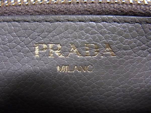 PRADA プラダ 長財布 - - グレージュ レザー レディース L字ファスナー