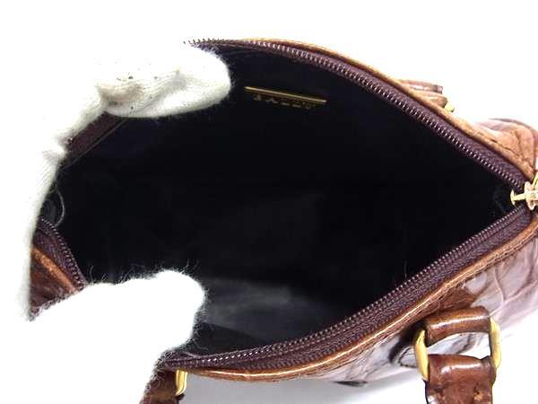 BALLY バリー ハンドバッグ - ブラウン クロコダイル型押しレザー レディース 2WAY ミニ