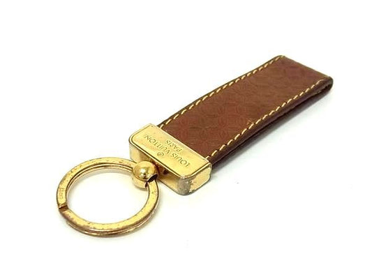 LOUIS VUITTON ルイヴィトン キーホルダー モノグラム ポルト クレ ドラゴンヌ M66785 ブラウン レザー ユニセックス フラワー