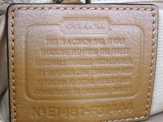 COACH コーチ トートバッグ シグネチャー F31444 ブラウン ピンク キャンバス×パイソン型押しレザー レディース 超美品