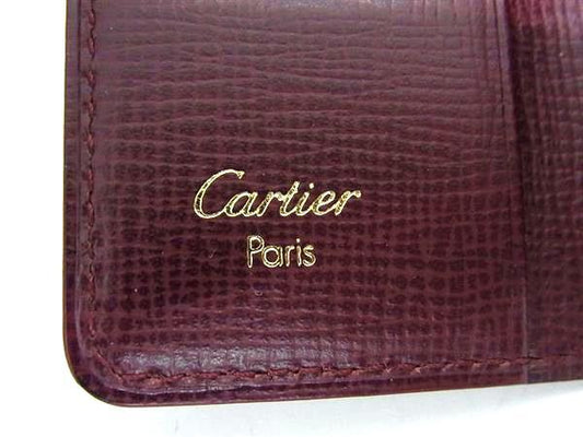 Cartier カルティエ キーケース マストライン - ボルドー レザー ユニセックス 4連 ゴールド金具 超美品