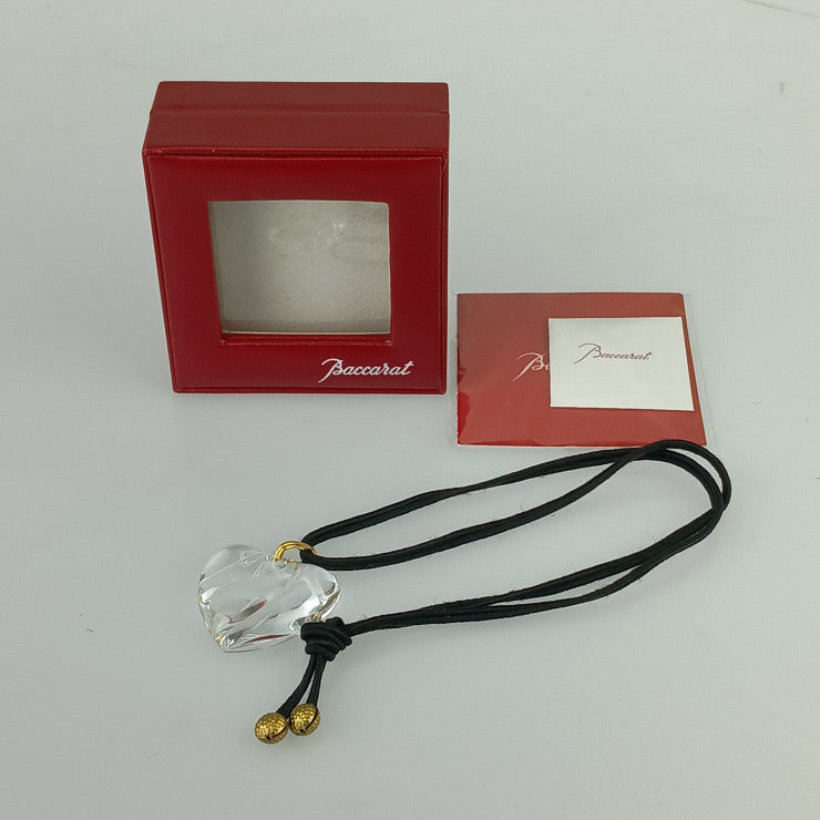 Baccarat バカラ ネックレス クリア クリスタルガラス レディース ハート 美品
