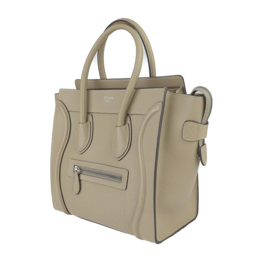 新古未使用展示品 CELINE セリーヌ ラゲージ マイクロ ショッパー ハンドバッグ 167793DRU カーフレザー ベージュ系 シルバー金具 トートバッグ