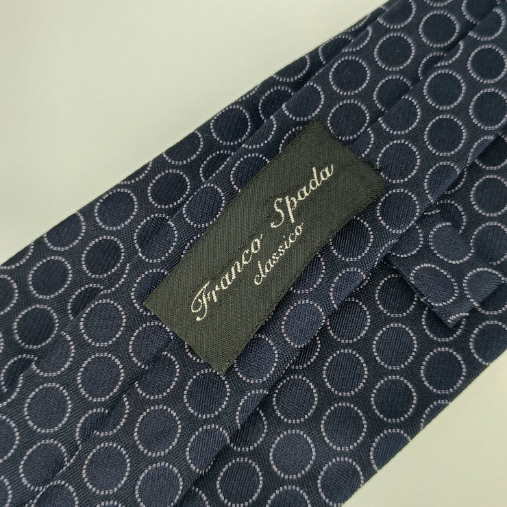 美品 Franco Spada フランコスパダ ネクタイ ネクタイ - ネイビー シルク100% メンズ 総柄