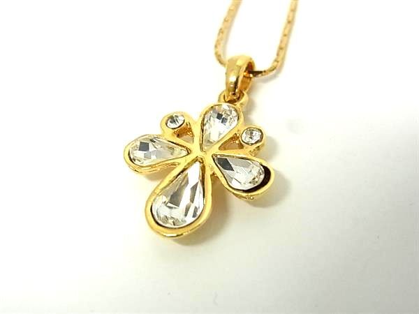 Yves Saint Laurent イヴサンローラン ペンダント ネックレス - ゴールド メタル ビジュー レディース ヴィンテージ 美品