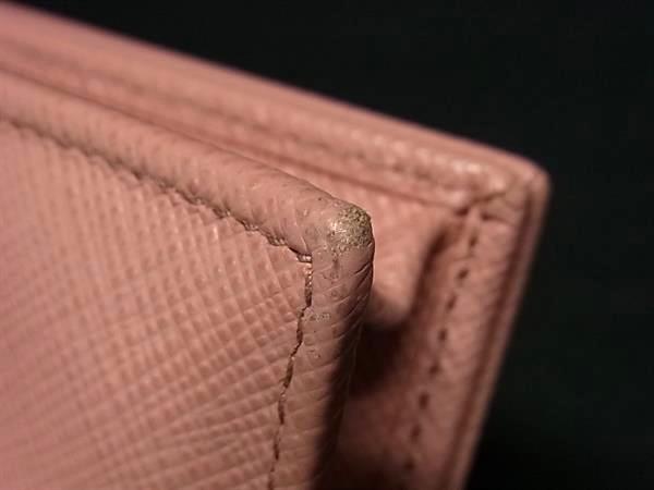 PRADA プラダ カードケース 名刺入れ 1MC122 PETALO ピンク系 サフィアーノレザー レディース リボン ゴールド金具 美品