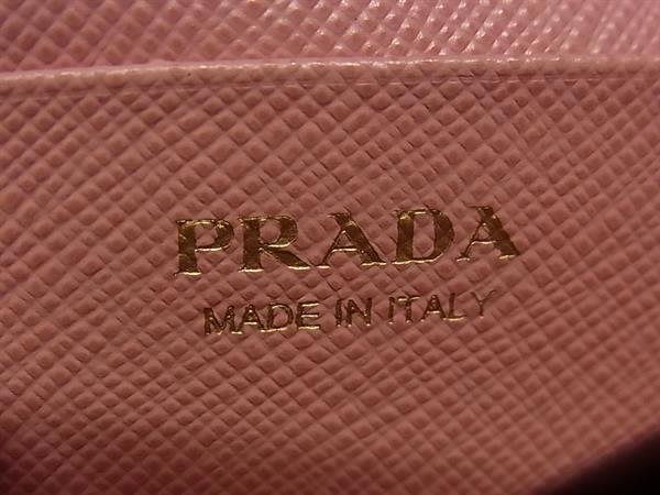 PRADA プラダ カードケース 名刺入れ 1MC122 PETALO ピンク系 サフィアーノレザー レディース リボン ゴールド金具 美品