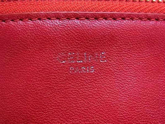 CELINE セリーヌ ショルダーバッグ トリオ ラージ - レッド系 レザー レディース 美品