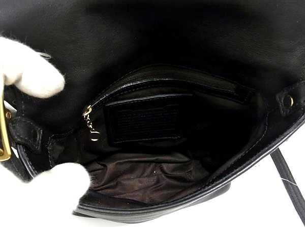 COACH コーチ ショルダーバッグ ポシェット 9821 ブラック レザー ユニセックス オールドコーチ ゴールド金具 美品