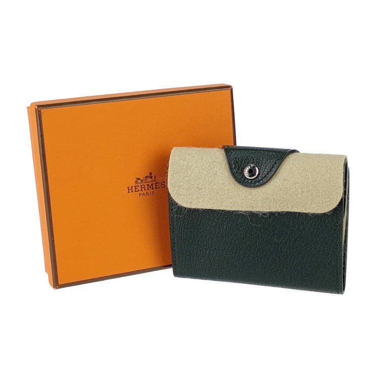 新古未使用展示品 HERMES エルメス コインケース イリアード コンパクト H084500CK ブラック シルバー金具 CHEVRE CHAMKILA シェーヴル・シャムキラ レディース B刻印 小銭入れ