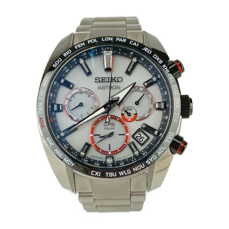 超美品 SEIKO セイコー 腕時計 ボブルヘッドフィギア付き アストロン 大谷翔平2020年 1700本限定モデル グローバルライン 5X53-0BE0 / SBXC081 シルバー ホワイト ステンレス メンズ GPS ソーラー電波