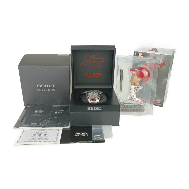 超美品 SEIKO セイコー 腕時計 ボブルヘッドフィギア付き アストロン 大谷翔平2020年 1700本限定モデル グローバルライン 5X53-0BE0 / SBXC081 シルバー ホワイト ステンレス メンズ GPS ソーラー電波