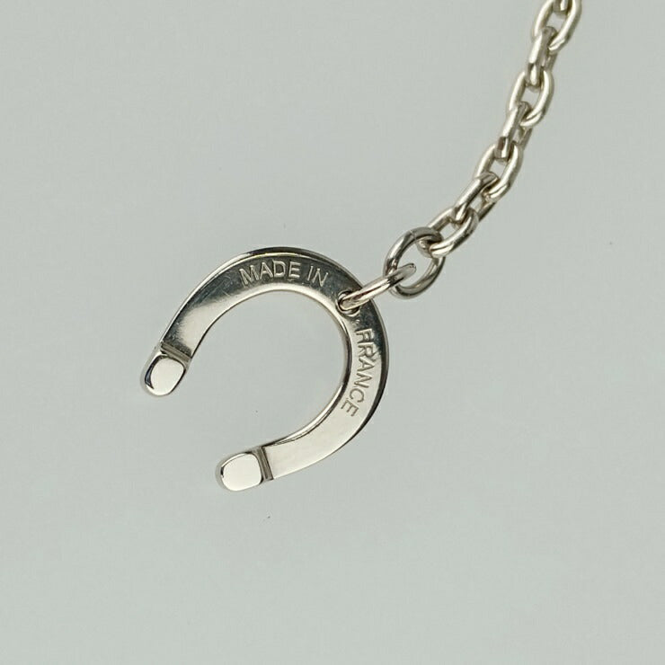 美品 HERMES エルメス ネックレス シュヴァル アクセサリー H077350FP01 シルバー ブラウン系 メタル ヴェルカニウム ユニセックス ペンダント