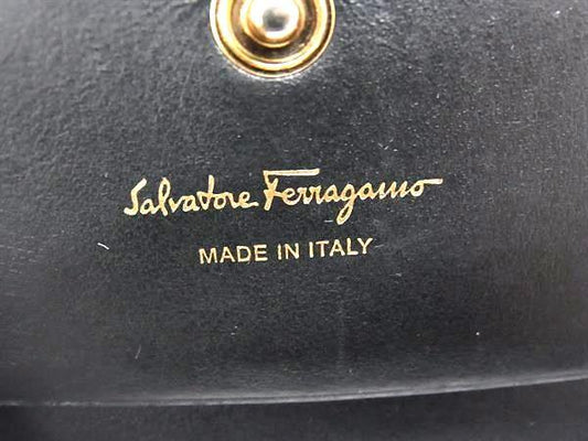 Salvatore Ferragamo フェラガモ 財布 ガンチーニ 220260 ブルー ブラック レザー ユニセックス 二つ折り 財布