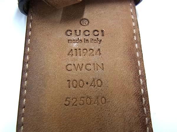 GUCCI グッチ ベルト インターロッキングG 411924 ブラック グッチシマ メンズ シルバー金具