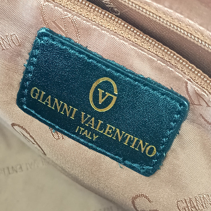 新古未使用展示品 GIANNI VALENTINO ジャンニ バレンチノ バッグ ボストンバッグ 6181 ベージュ ブラウン PVC レザー レディース モノグラム柄 2WAY ショルダーバッグ 旅行鞄 ゴールド金具