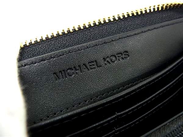 新品未使用展示品 MICHAEL KORS マイケルコース 長財布 JET SET TRAVEL コンチネンタル ジップウォレット 35F8GTVE9B ブラック PVC ユニセックス ラウンドファスナー ゴールド金具