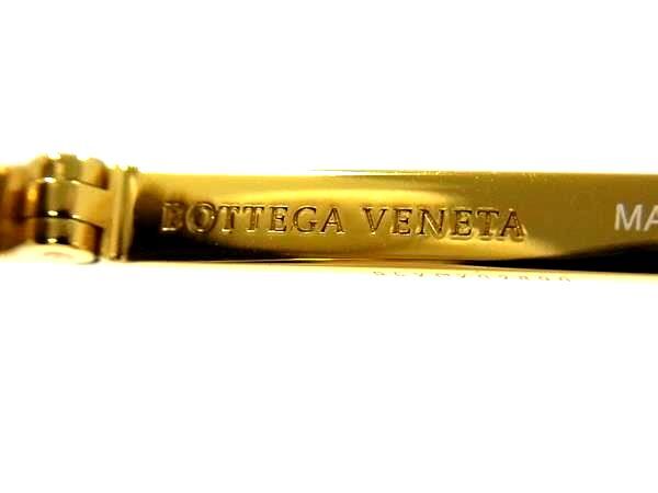 美品 BOTTEGA VENETA ボッテガヴェネタ サングラス ウェリントン型 BV1014SK ゴールド ブラウン系 メタル ユニセックス